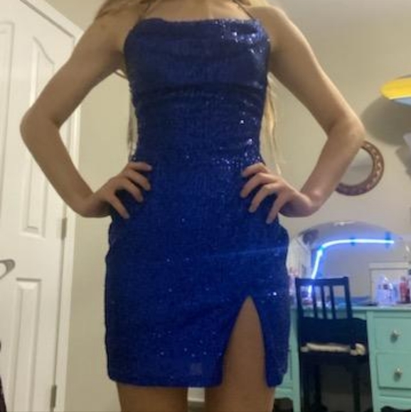 Blue sequin dress - Picture 3 of 6